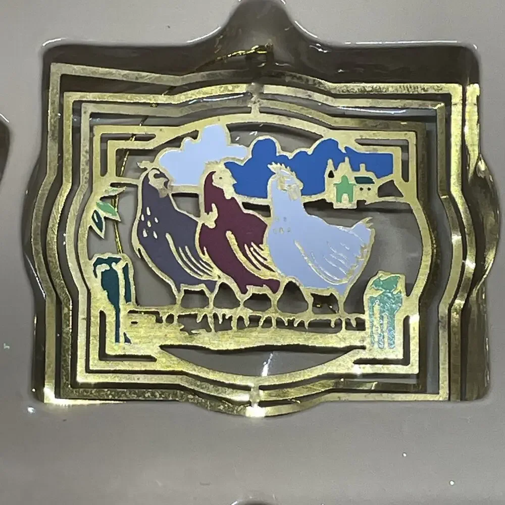 Vintage Solid Brass Classic Collection 12 Days of Christmas Ornaments